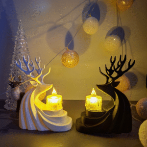 Świecznik renifer biały