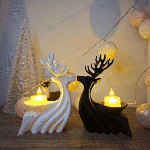 Świecznik renifer biały