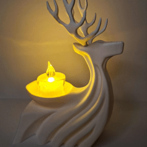Świecznik renifer biały