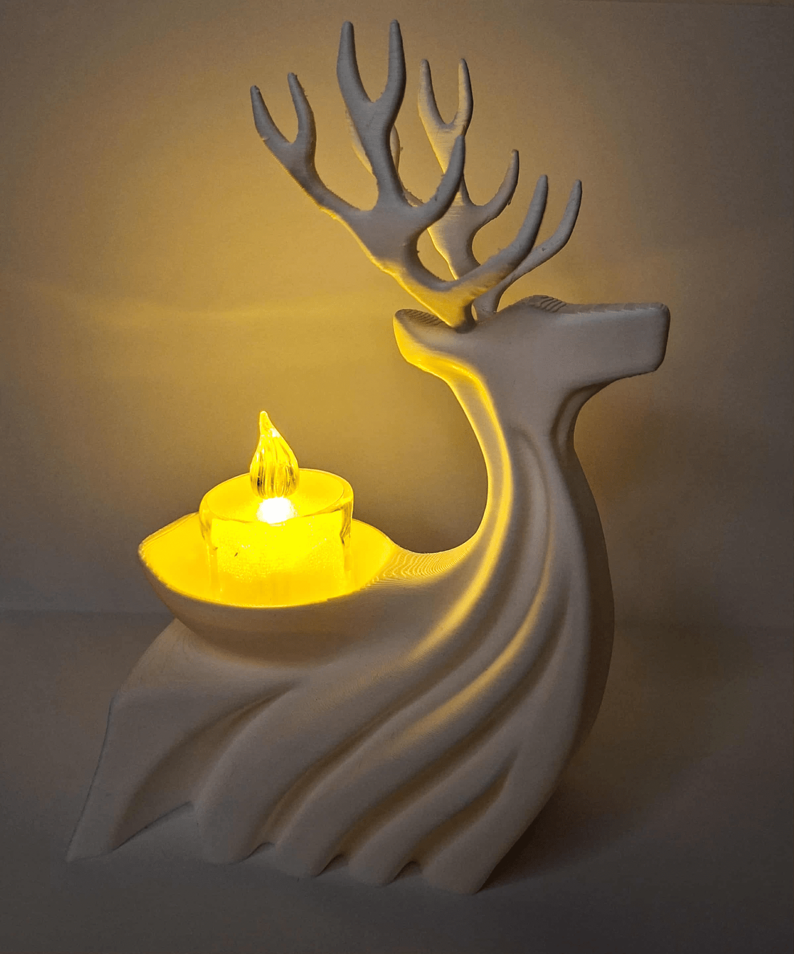 Świecznik renifer biały