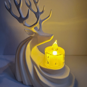 Świecznik renifer biały