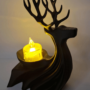Świecznik renifer czarny