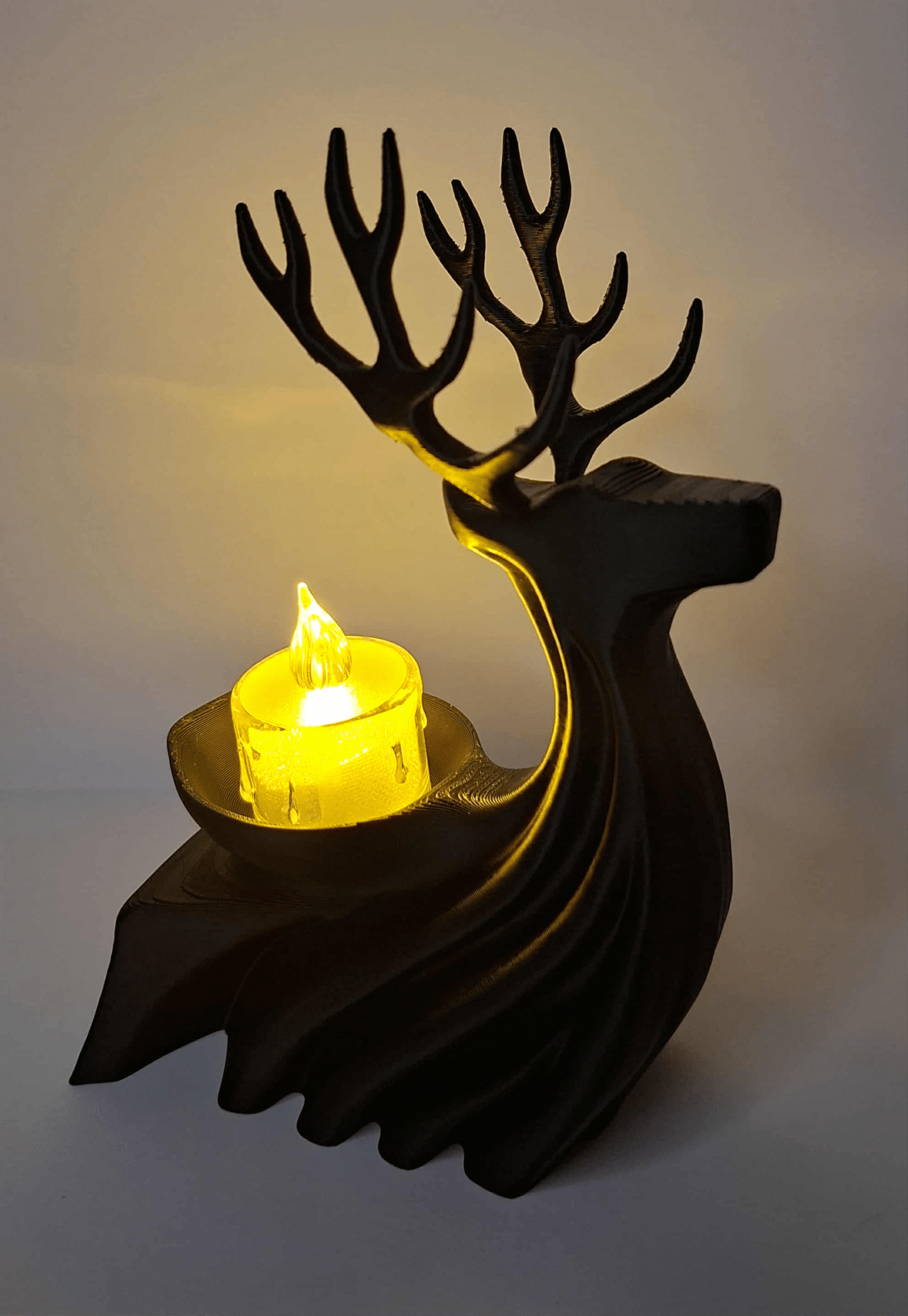 Świecznik renifer czarny