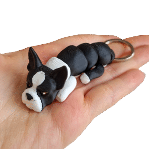 brelok boston terrier 3d